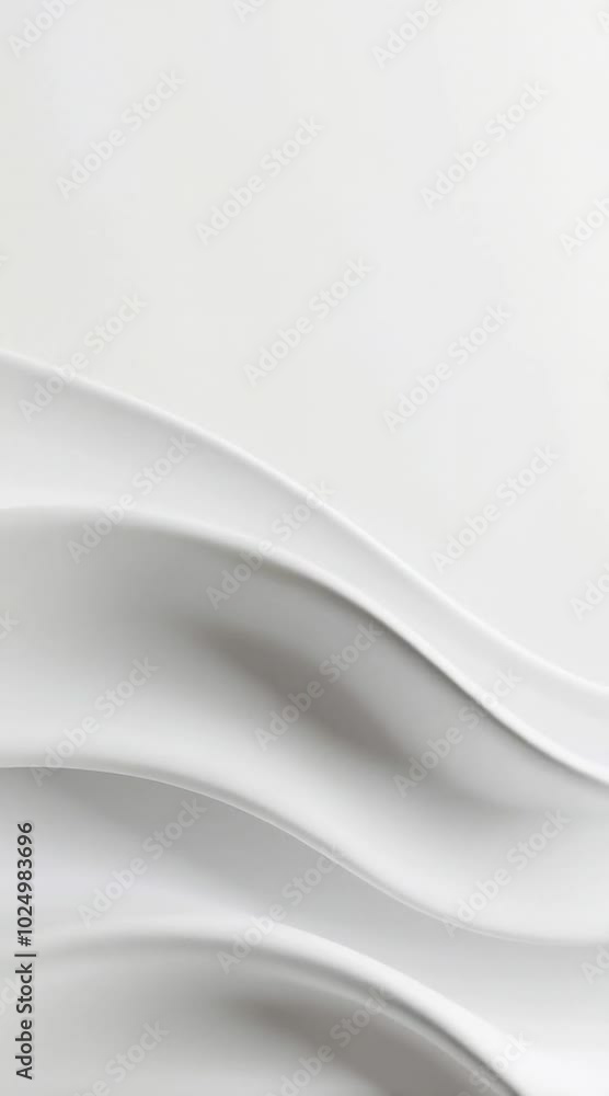 Leinwandbilder Vertical video of Elegant and Serene Minimalist Design Abstract Patterns of Smooth, Flowing White Curves in Modern Background