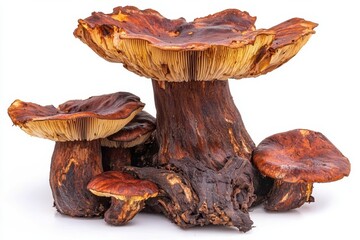 Ling Zhi Mushroom isolated on white background , isolated on white background,  , copy space for text,