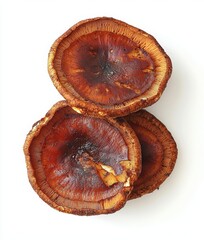 Lingzhi Mushroom Ganoderma Lucidum Isolated on white background , isolated on white background,  , copy space for text,