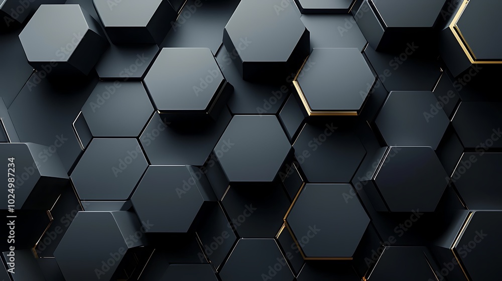 Aufkleber hexagonal pattern, modern abstract design, digital texture.