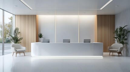 Fototapeta premium Minimalist Hospital Reception Area Design
