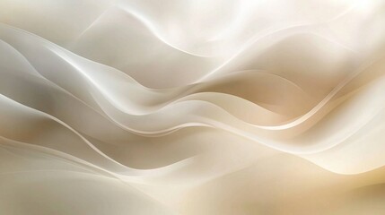Obraz premium A white and beige background with a blurry wave design at the bottom of the image