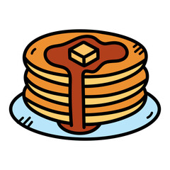 Pancake Doodle Illustration Vector