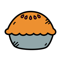 Pie Doodle Illustration Vector