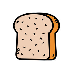 Slice Of Bread Doodle Illustration Vector