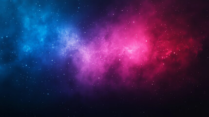 Fototapeta premium Vibrant cosmic nebula in shades of blue and pink, blending colors against a dark space background, representing the beauty of the universe.