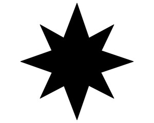 Eight-pointed star black silhouette - vector silhouette image for logo, pictogram or stencil. Star symbol or icon