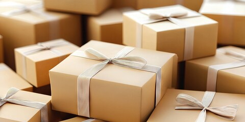 Fototapeta premium boxes in shipping warehouse 