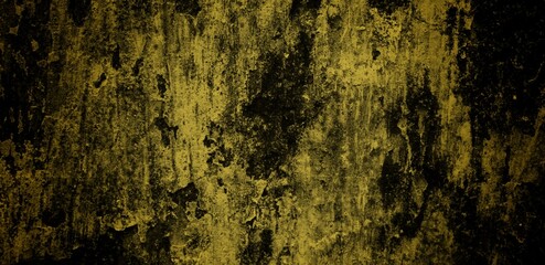 Fototapeta premium long background is yellow, Rough blank wall painted by bright yellow paint as texture background or backdrop