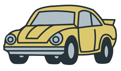 Simple Car Vector flat color. symbol auto and transportation pictogram, Simplicity vehicle transport and electricity automobile industry.