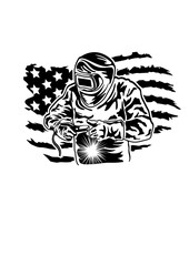 US Welder | Welding Equipment | US Flag | Patriotic Welder | Welding Machine | Welding Hot Work | Safety Equipment | Welder Dad | Original Illustration | Vector and Clipart | Cutfile and Stencil