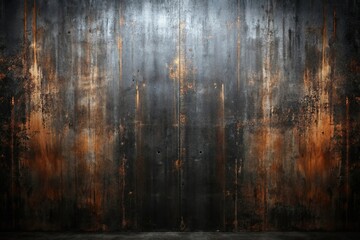Fototapeta premium Symmetrical black scratched rusty background