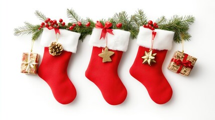 Gifts in a Christmas Stocking, AI generated illustration.