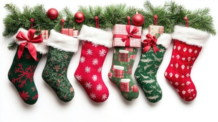 Gifts in a Christmas Stocking, AI generated illustration.