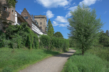 at Town Wall in medieval customs station Zons at Rhine River,lower Rhine region,North Rhine Westphalia,Germany