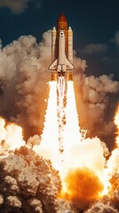 Captivating Rocket Launch with Explosive Power