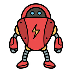 Robot Assistant Cartoon Vector Illustration