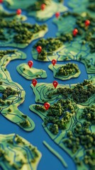 Obraz premium Colorful 3D Map of an Ecological Reserve