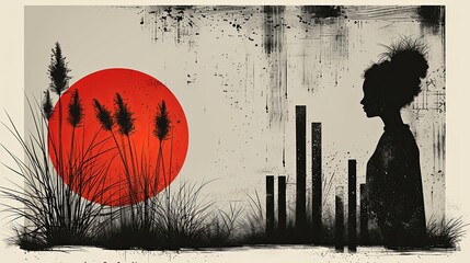 Hand drawn abstract minimal element mid century vector set. Aesthetic contemporary stripe line art, geometric shape in black and red. Art form design for wall art, decoration, wallpaper