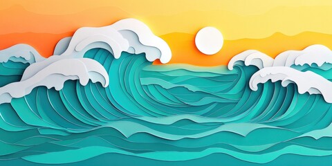 Turquoise seascape featuring waves and coastal elements, Turquoise ocean waves and coastal details