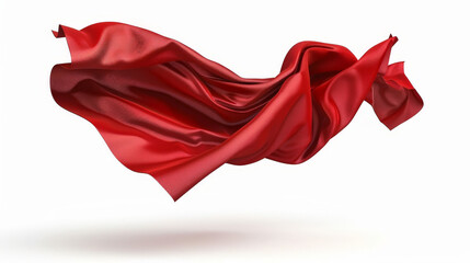 floating elegant red fabric isolated