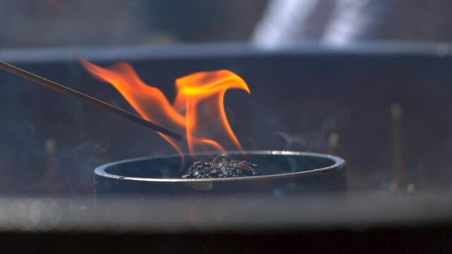 Incense Burning & Prayers at Todaiji Temple, Nara Japan, Slow Motion