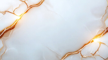 Elegant marble texture featuring white background with striking golden lines, creating luxurious and sophisticated appearance. Perfect for backgrounds and design projects