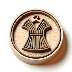 rounded 3D icon of fashion in earthy tones color, isolated on white