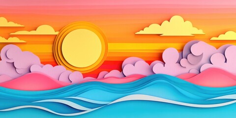 Stunning coastal sunset featuring vibrant colors over the tranquil sea, Vibrant coastal sunset over a tranquil sea