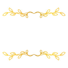 Aesthetic gold leaves text frame