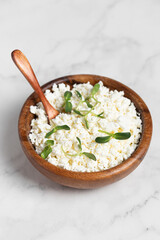 cottage cheese, ricotta with herbs, dairy products, healthy eating, fitness food