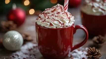 Christmas hot chocolate. AI generated illustration.