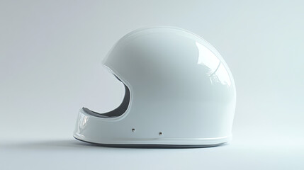 Fototapeta premium A close-up of a white helmet on a plain background, focusing on its texture and clean lines, conveying a sense of safety and simplicity in design