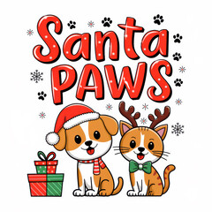 Santa Paws Christmas Illustration
