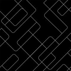 Abstract, monochrome, geometric template for web page, texture, map, poster, fabric, textile. Graphic repetitive black and white line design.