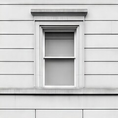 Fototapeta premium A minimalist window set against a textured white wall.
