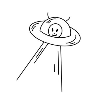 recommend clip art: UFO illustration image for children's coloring sheet
