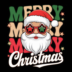 Cool Santa Merry Christmas illustration
