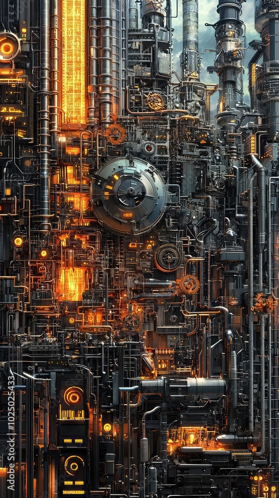 Poster artistic engineering concepts in a futuristic setting
