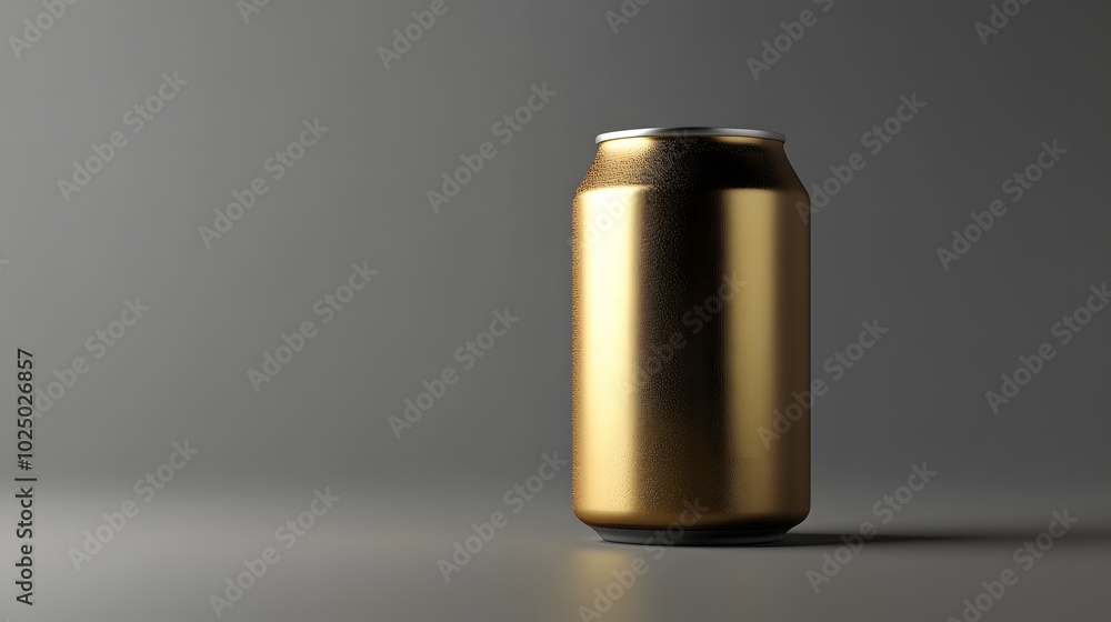 Poster 4. a detailed 3d representation of a beer can positioned on a simple surface, isolated against a mut