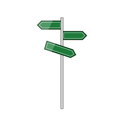 direction street sign green cartoon. guide navigation, highway urban, al safety direction street sign green sign. isolated symbol vector illustration