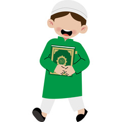 Muslim Boy Faceless Holding Quran