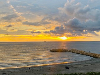 Obraz premium Atardecer en Boca Grande, Cartagena de Indias, Colombia 