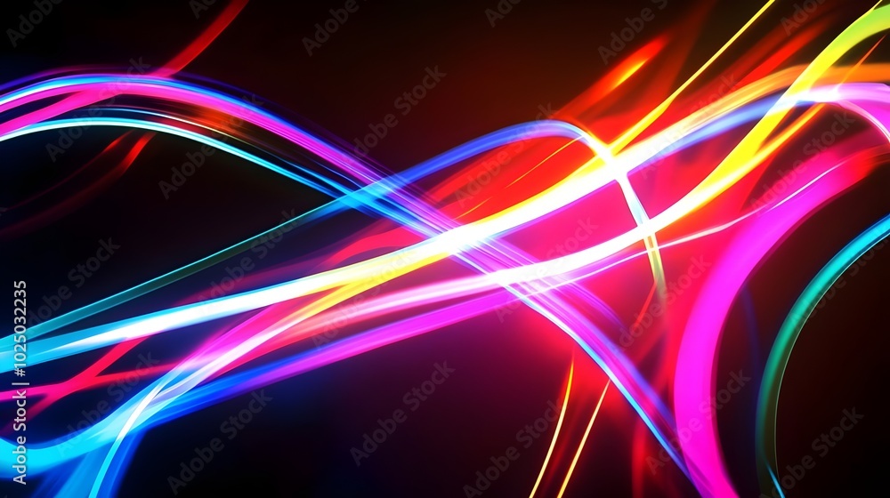 Canvas Prints neon abstract waves background