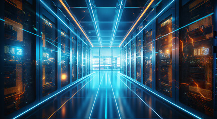 Modern big server room. 