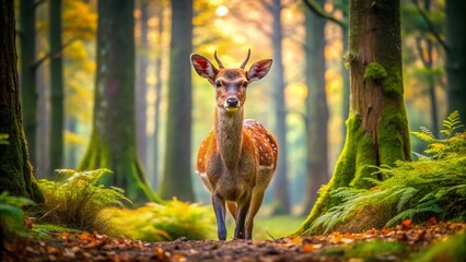 Adorable Cute Deer in Nature, Captivating Wildlife Moments, Beautiful Forest Setting, Perfect for Nature Lovers and