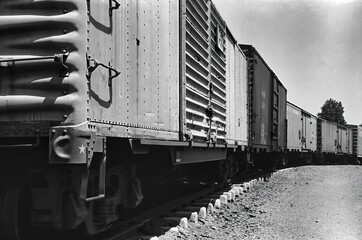 Line of Freight Cars