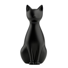 Fototapeta na wymiar Black decorative cat figurine on a white isolated background.
