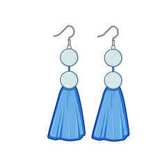 trend tassel earrings cartoon. handmade chic, elegant colorful, statement dangle trend tassel earrings sign. isolated symbol vector illustration