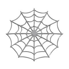 Intricate spider web on a white isolated background.